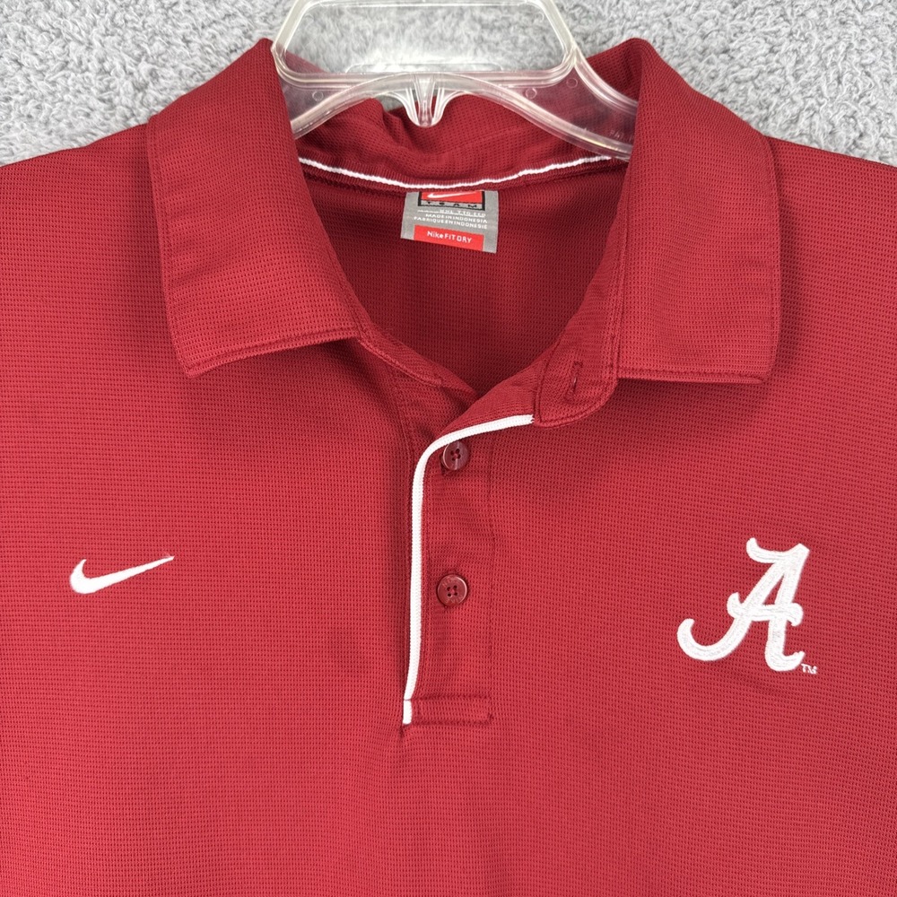 Nike Alabama Crimson Tide Mens XXL Polo Shirt Golf Fit Dry Football Red